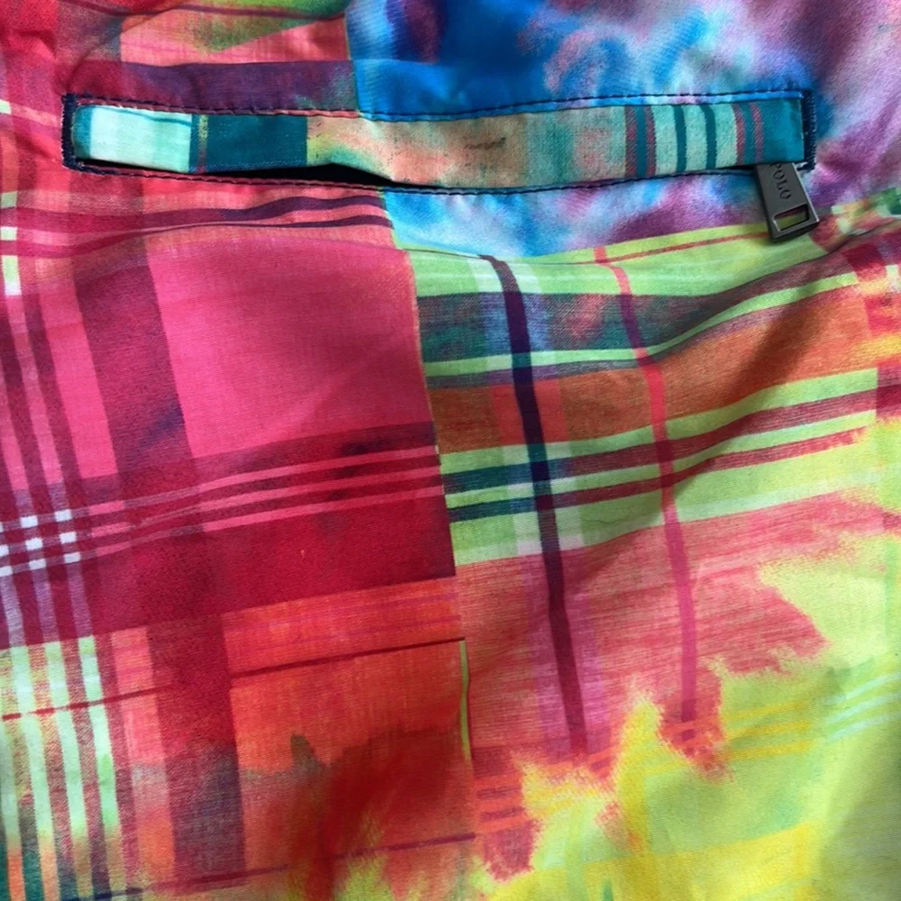 Polo Ralph‎ Lauren Swim Shorts Trunks Colorful Plaid Packable Mens Size XL
